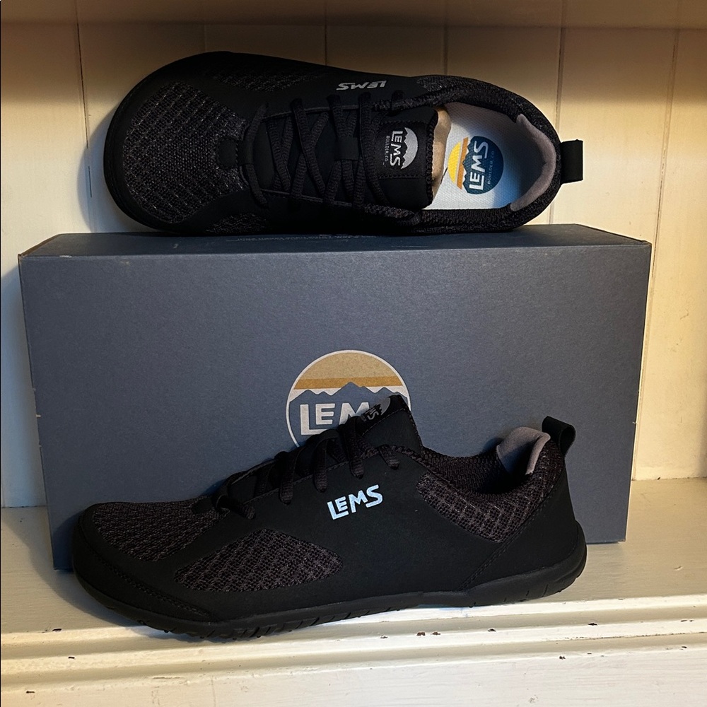 LEMS Men's Black Athletic Shoes